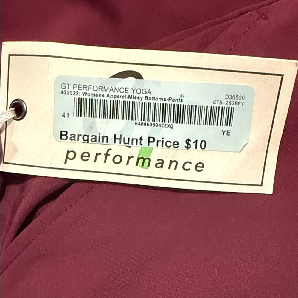 GT Performance Scrub Pants - Wine Colored, Size XL - Picture 9 of 9